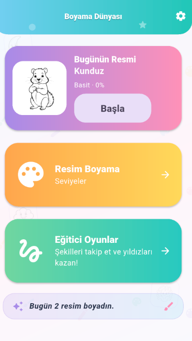 Miniko uygulaması ana ekranı